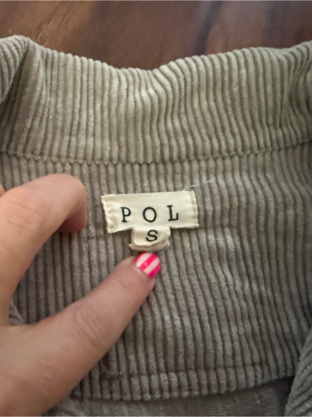 POL Cropped Corduroy Jacket in Light Gray - Picture 3 of 5